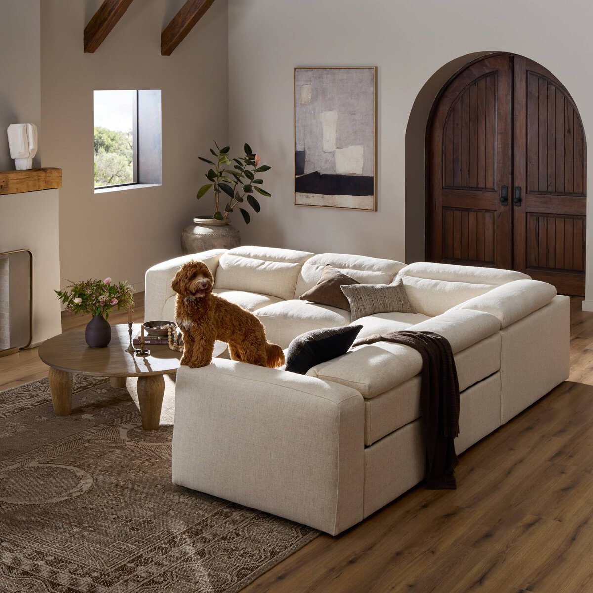 Canapé d'angle 5 pièces Radley avec fauteuil inclinable électrique.