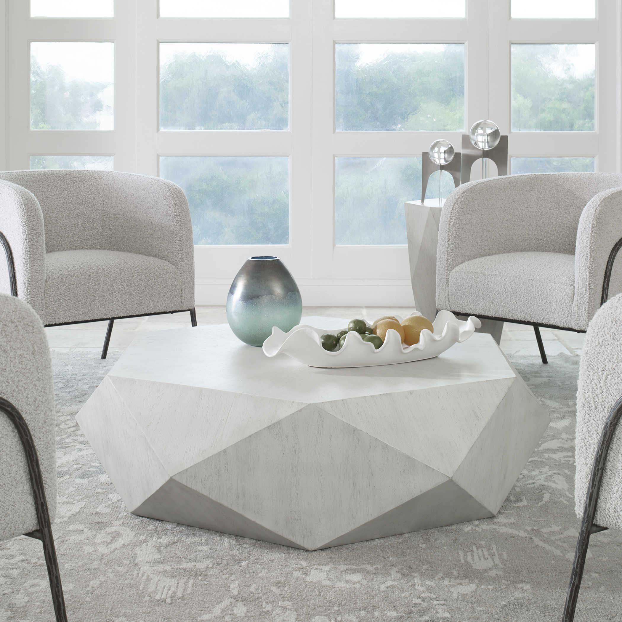 Table basse Volker, blanche