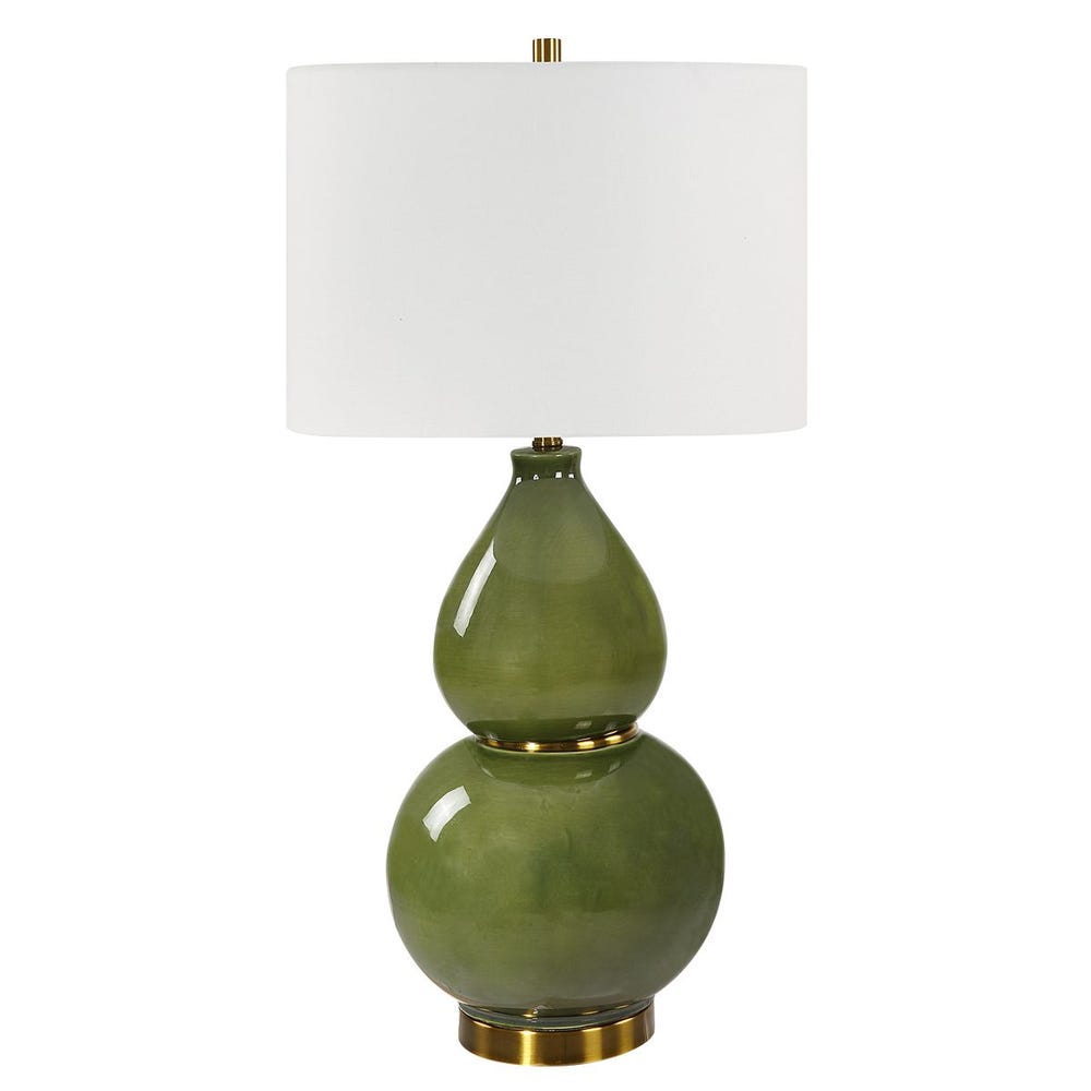 Lampe de table en forme de gourde, verte