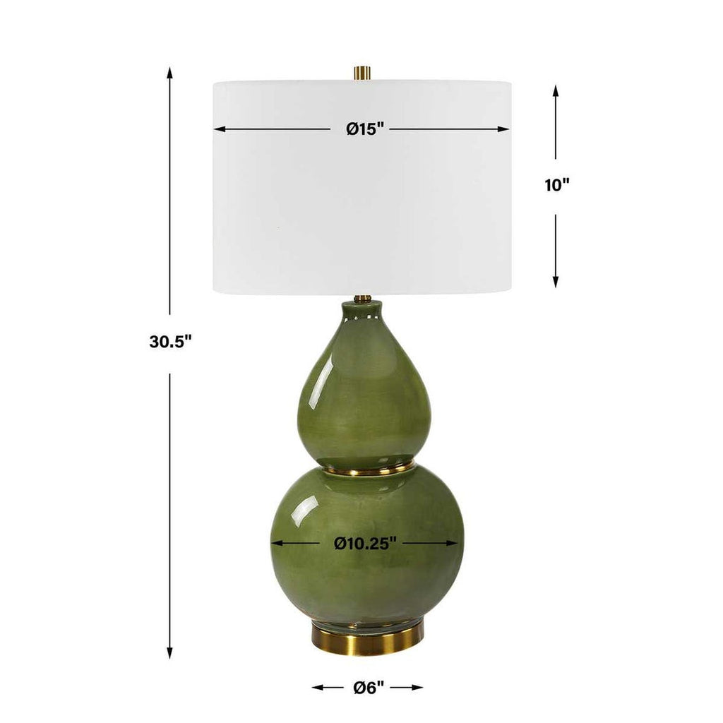 Lampe de table en forme de gourde, verte