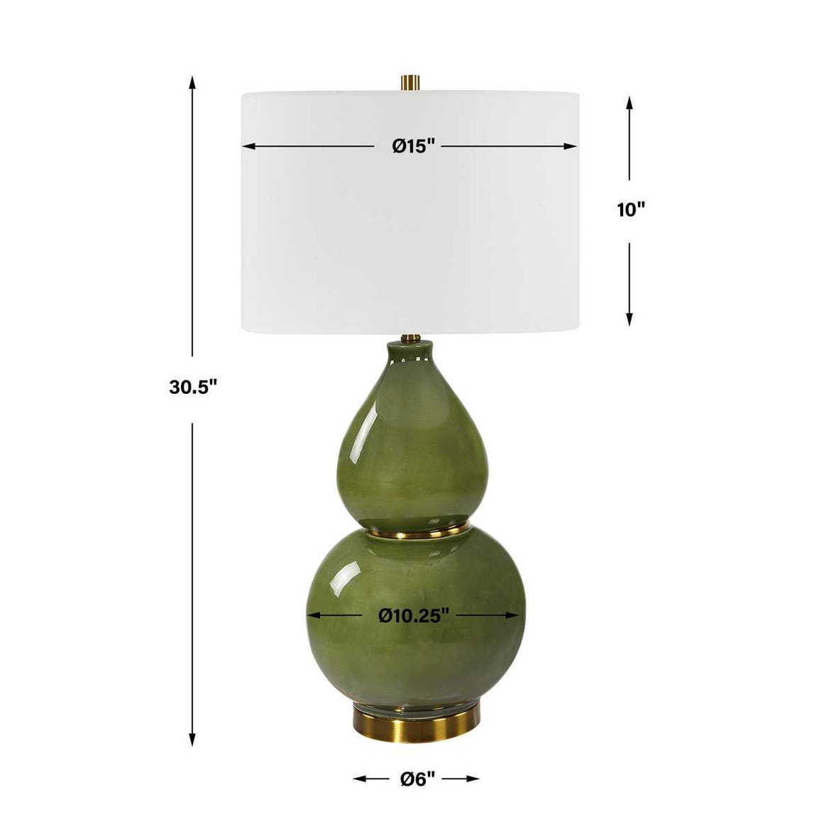 Lampe de table en forme de gourde, verte