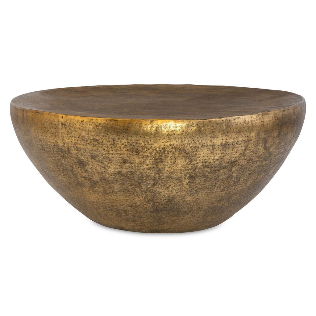 Table basse en forme de dôme doré