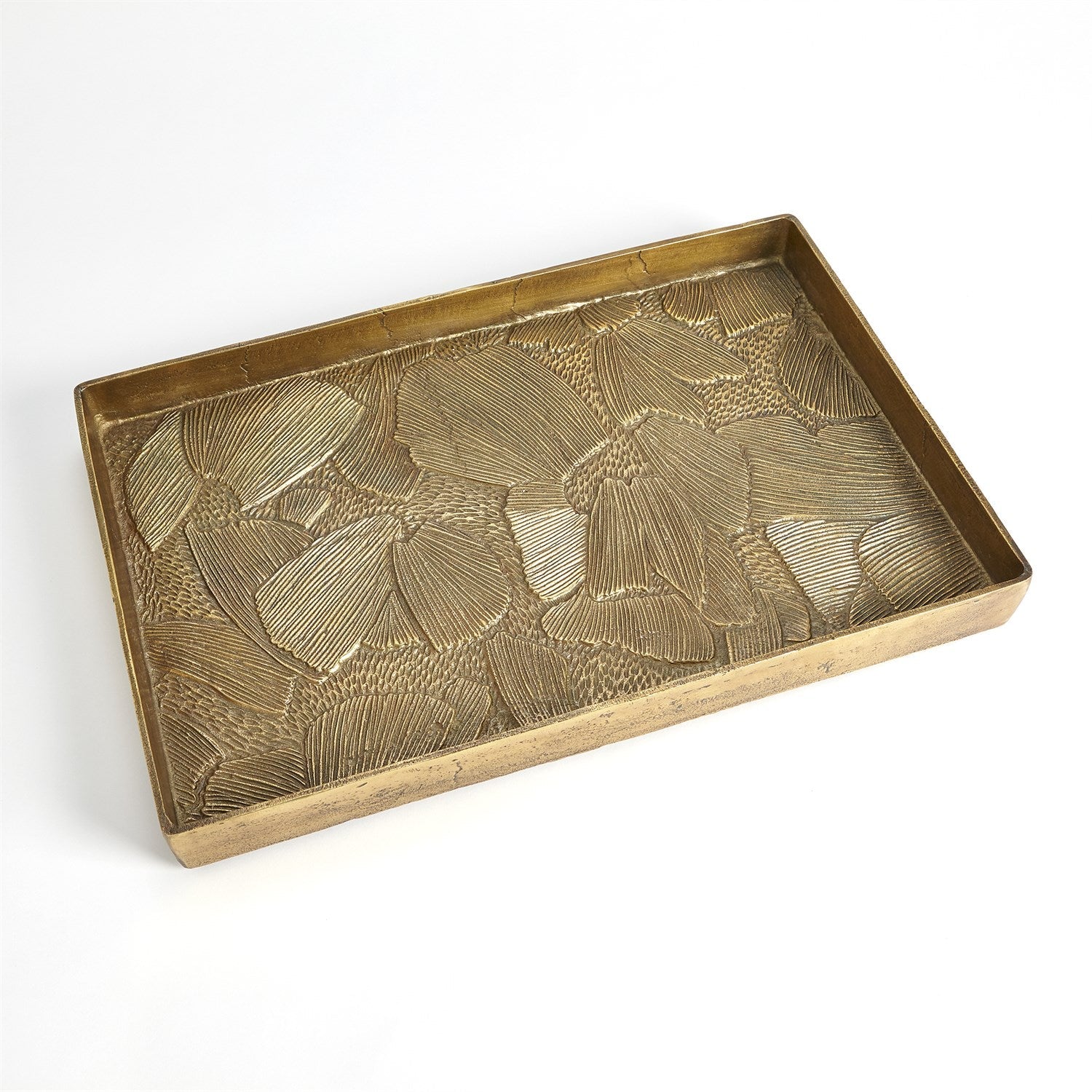 PLATEAU FLORA - LAITON ANTIQUE