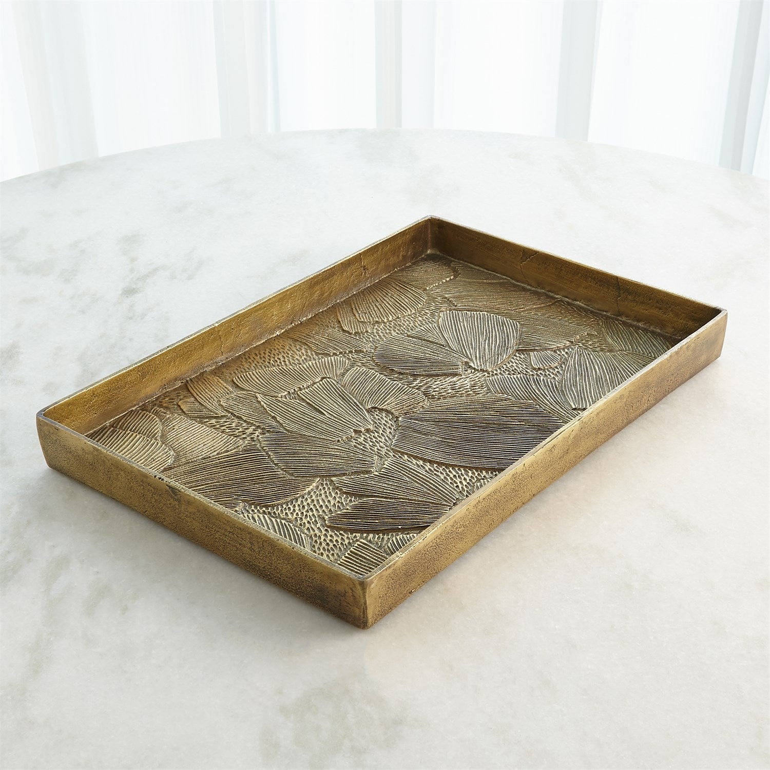 PLATEAU FLORA - LAITON ANTIQUE