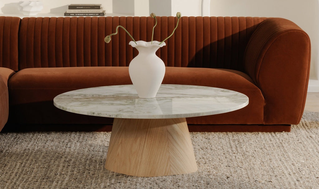 Table basse Evelyn en marbre onyx vert