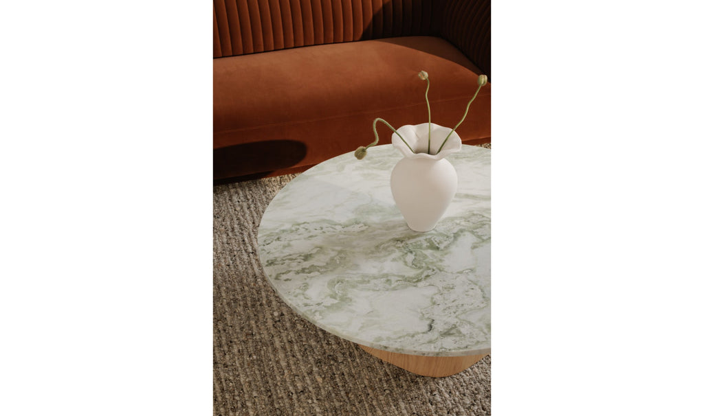 Table basse Evelyn en marbre onyx vert
