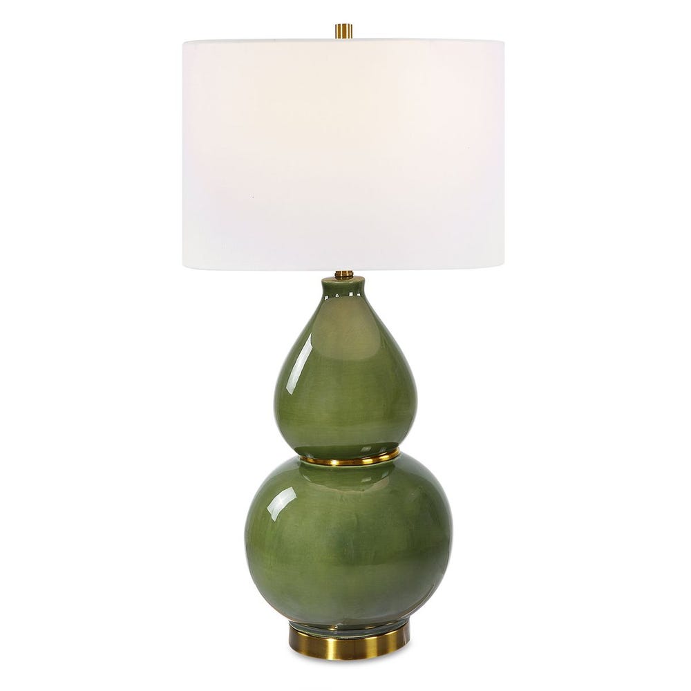 Lampe de table en forme de gourde, verte
