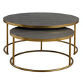 Tables basses gigognes Aragon, lot de 2, grises