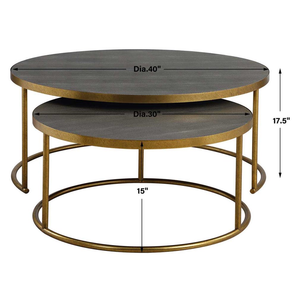 Tables basses gigognes Aragon, lot de 2, grises