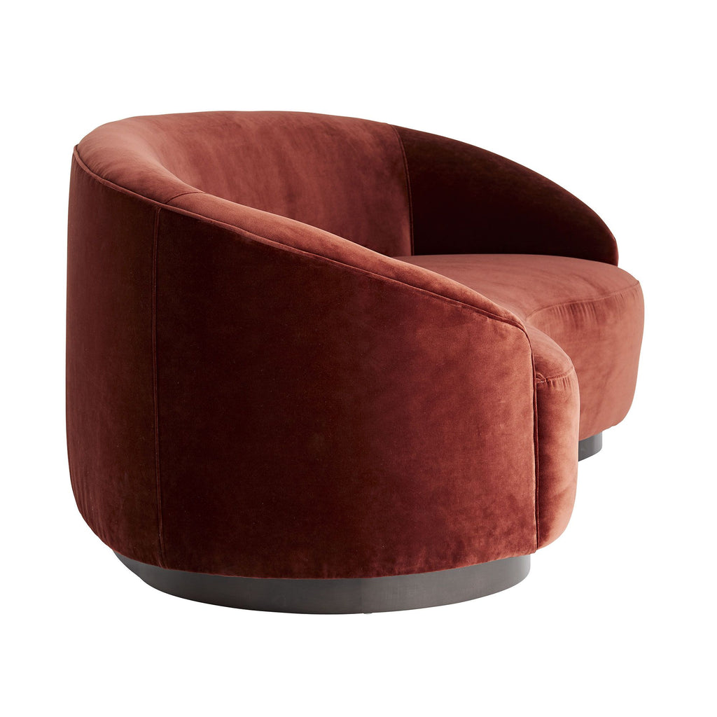 Petit canapé Turner revêtu de velours paprika