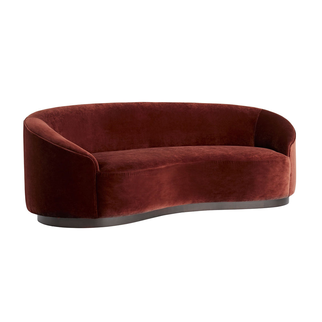 Petit canapé Turner revêtu de velours paprika