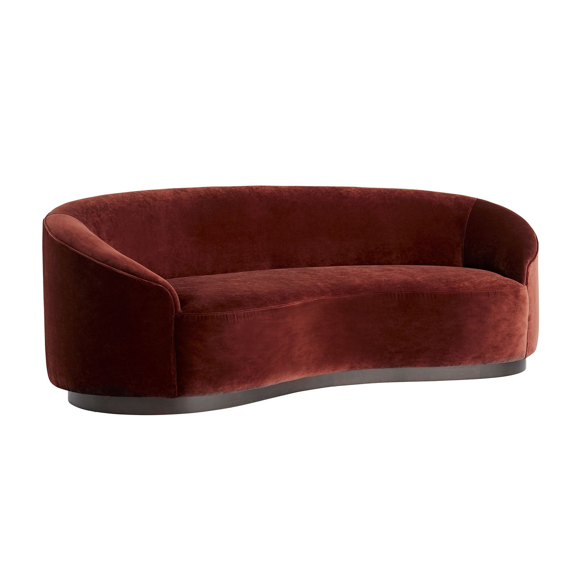 Petit canapé Turner revêtu de velours paprika