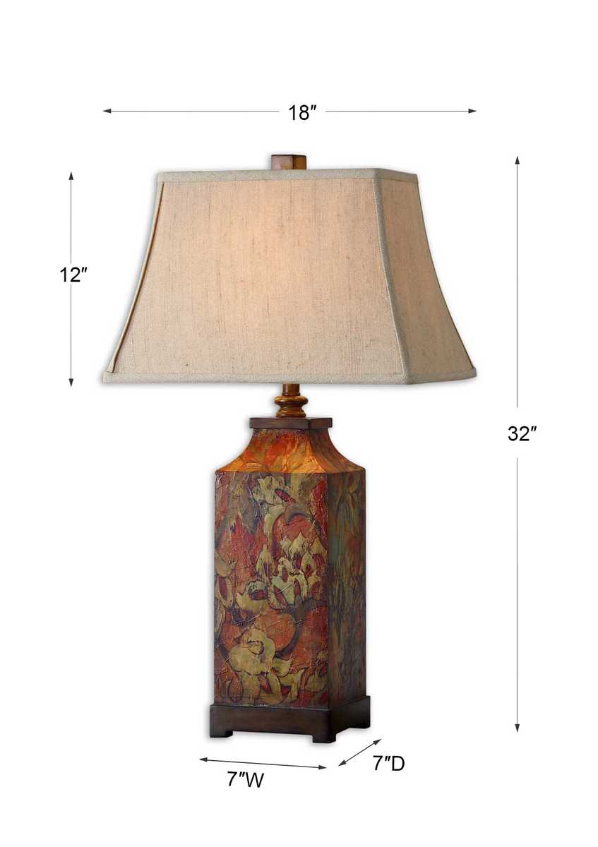 Lampe de table Fleurs colorées