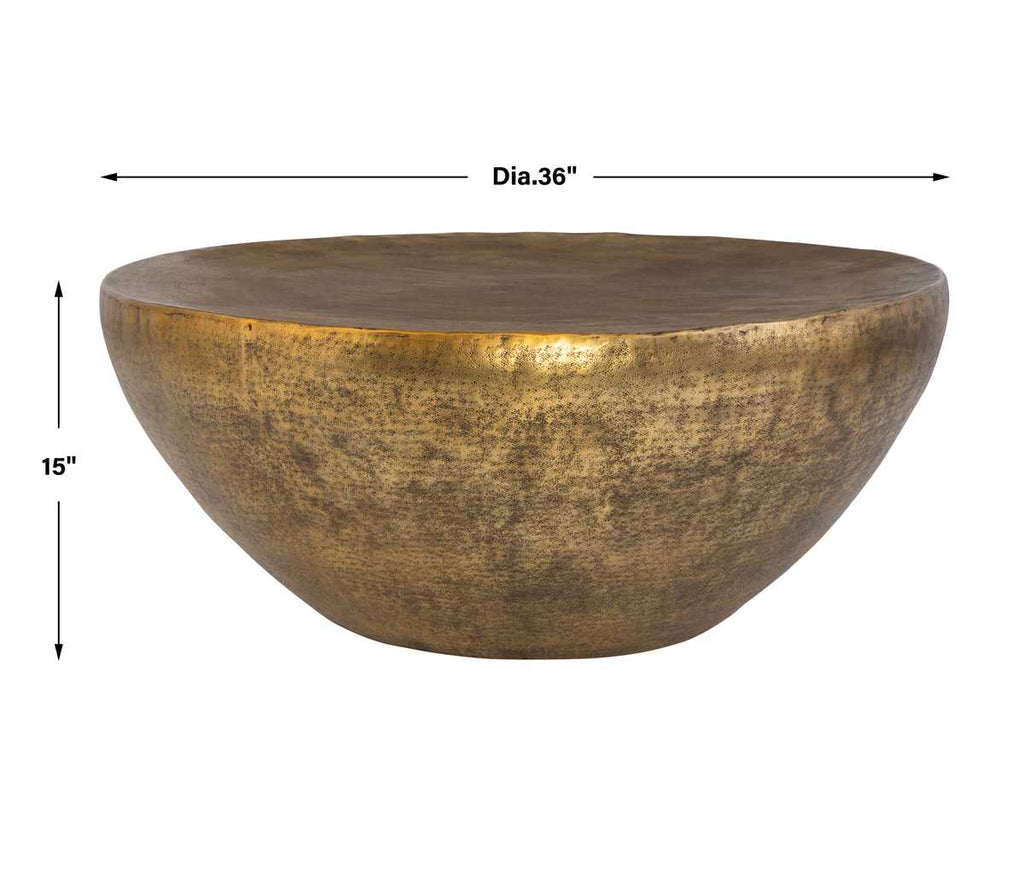 Table basse en forme de dôme doré