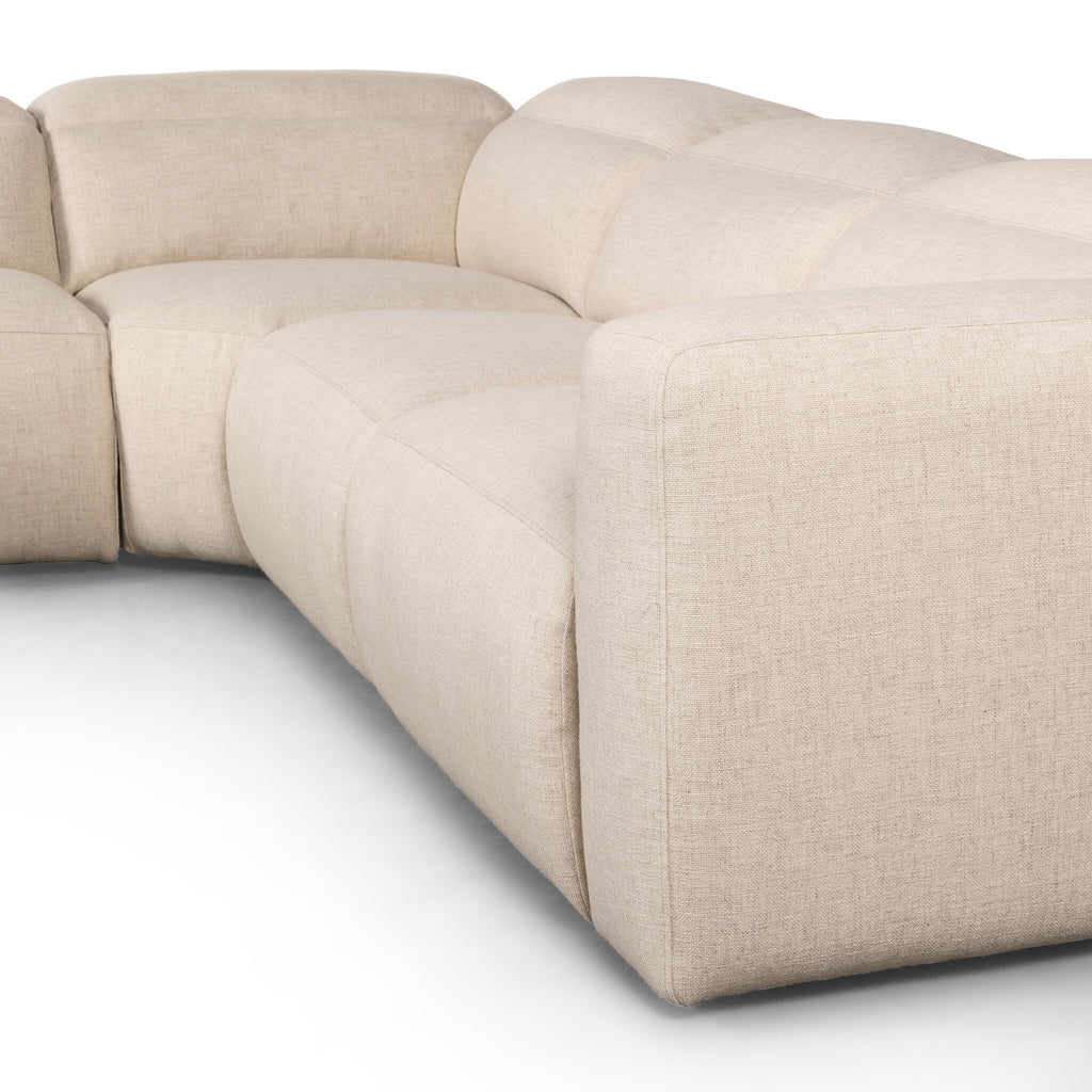 Canapé d'angle 5 pièces Radley avec fauteuil inclinable électrique/tissu