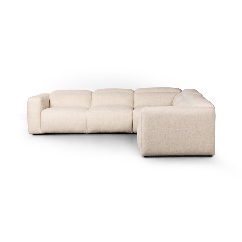 Canapé d'angle 5 pièces Radley avec fauteuil inclinable électrique/tissu