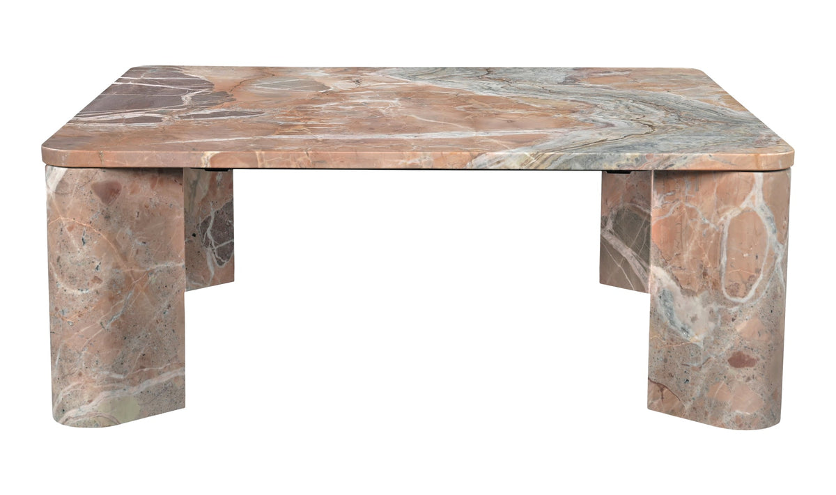 Table basse segmentée en marbre orange Levante