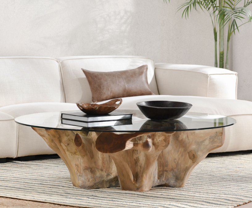 Table basse en osier 