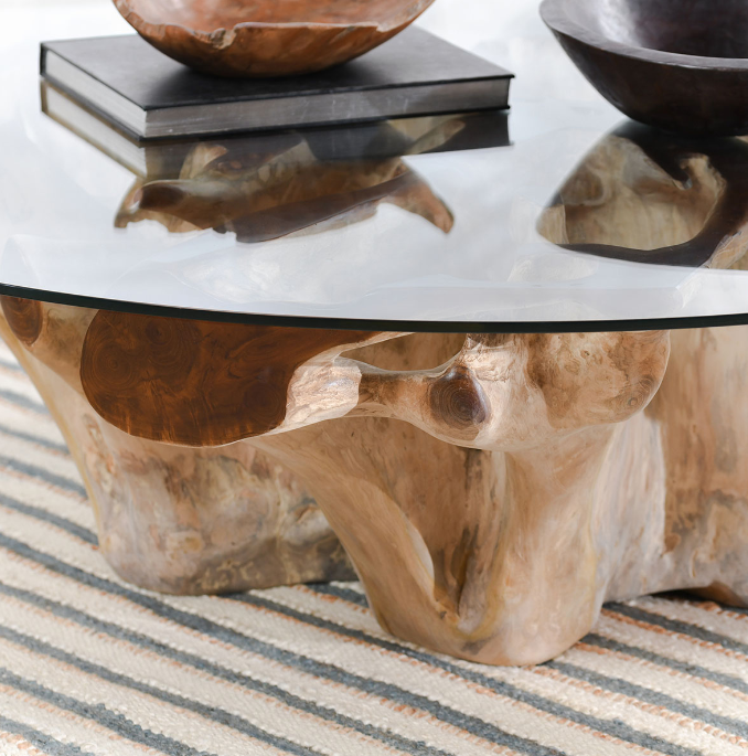 Table basse en osier 