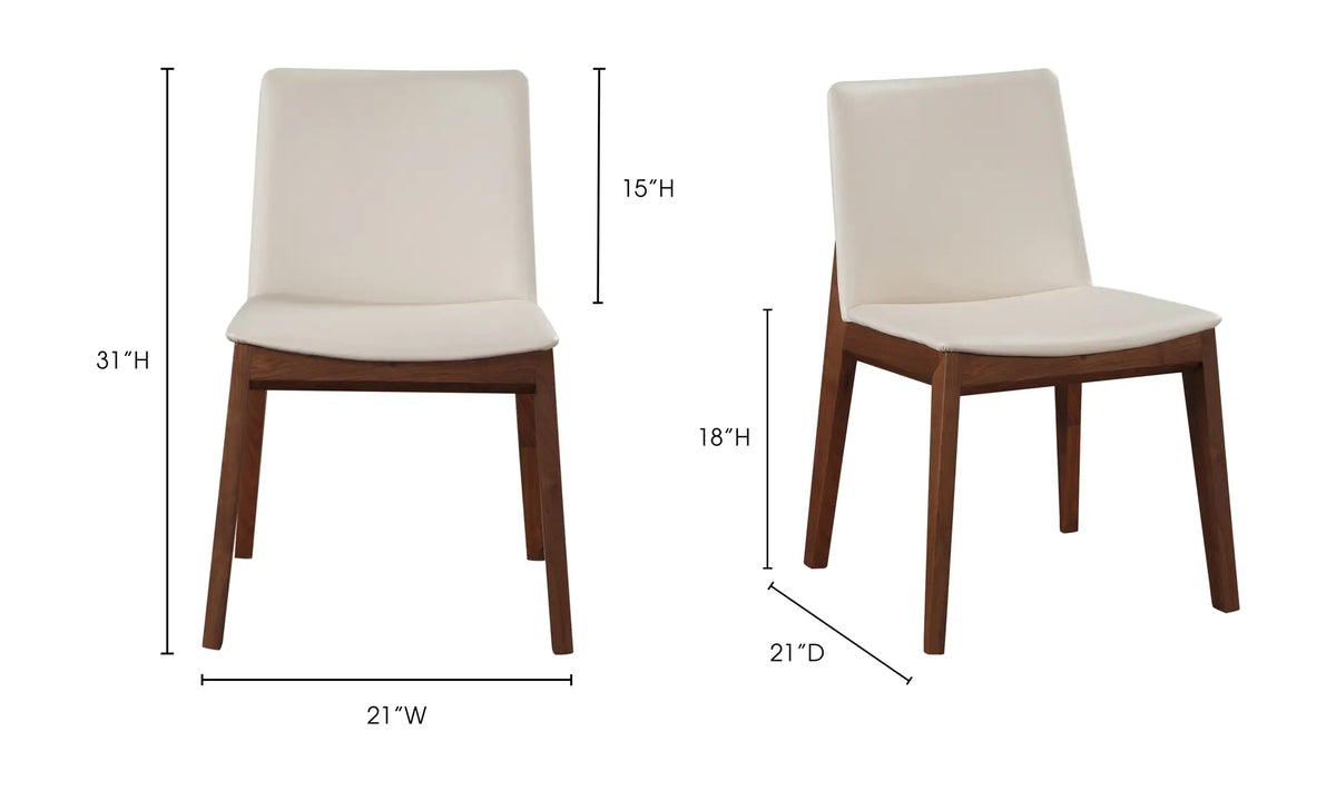 Chaises de salle à manger Deco en PVC blanc crème - Lot de deux
