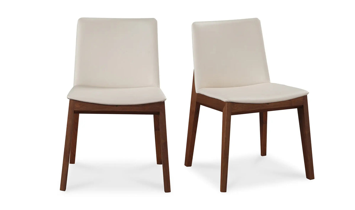 Chaises de salle à manger Deco en PVC blanc crème - Lot de deux