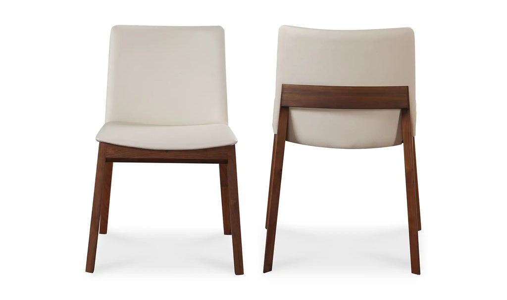 Chaises de salle à manger Deco en PVC blanc crème - Lot de deux