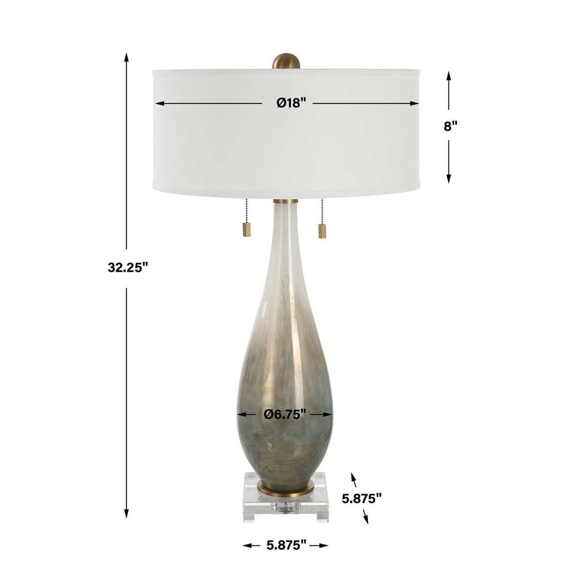 Lampe de table Cardoni, fumée