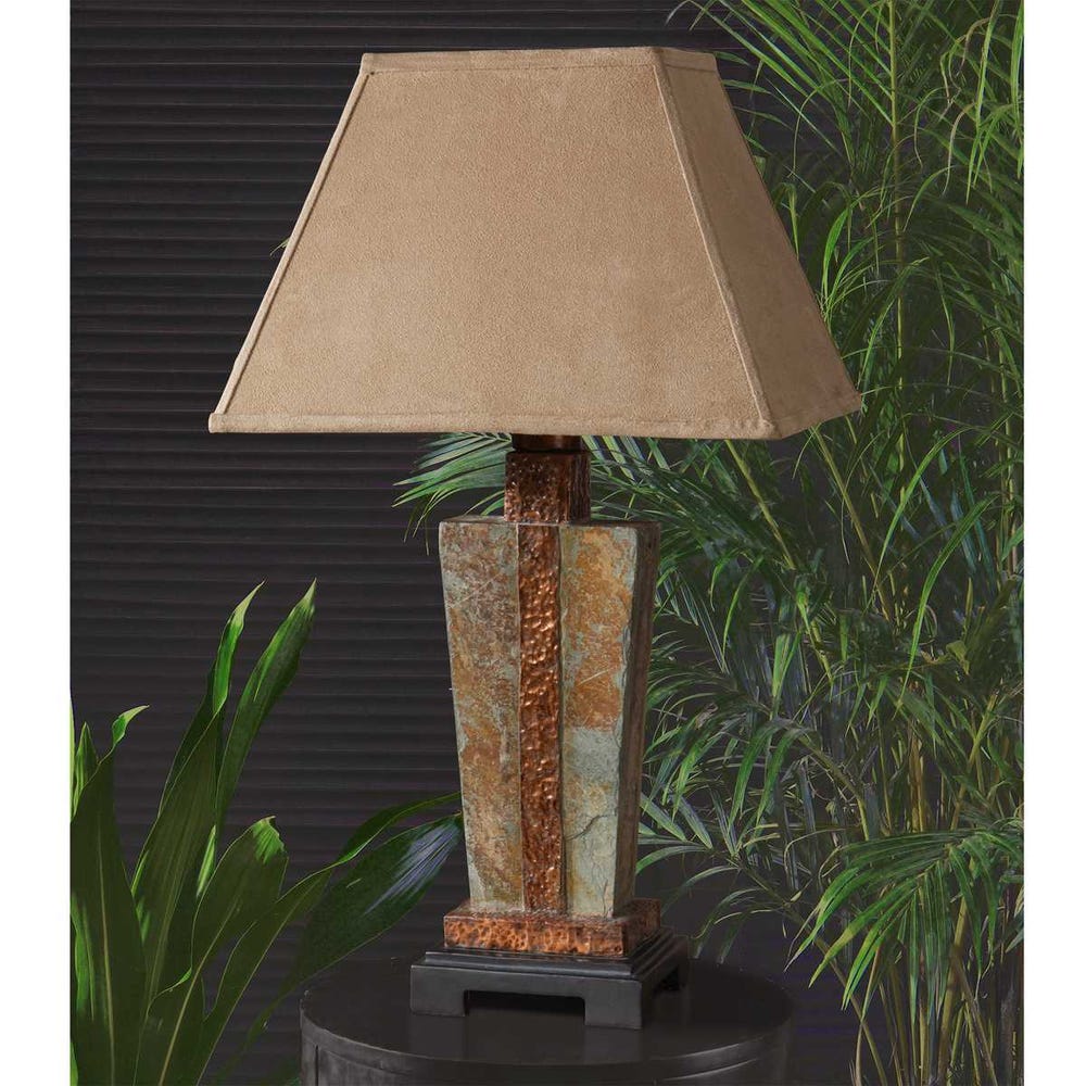 Lampe de table d'extérieur en ardoise