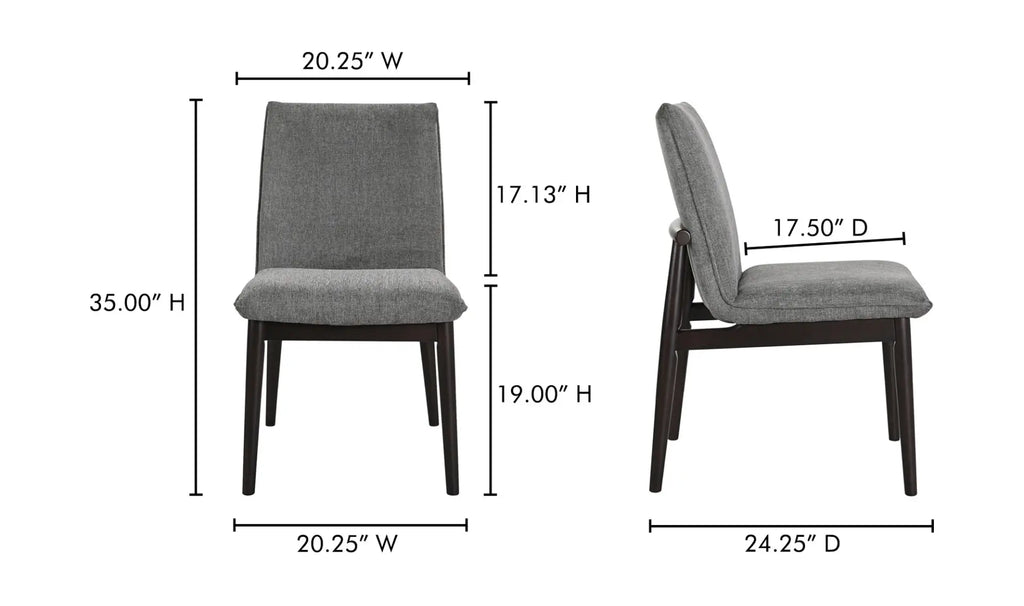 Chaise de salle à manger Charlie gris foncé – Lot de deux