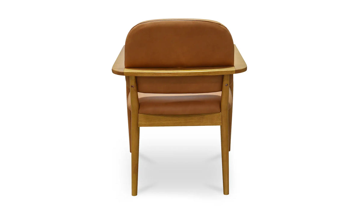 Chaise de salle à manger Norrie en cuir marron
