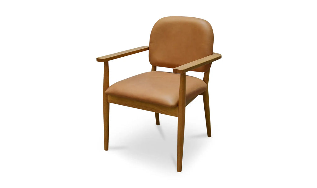 Chaise de salle à manger Norrie en cuir marron