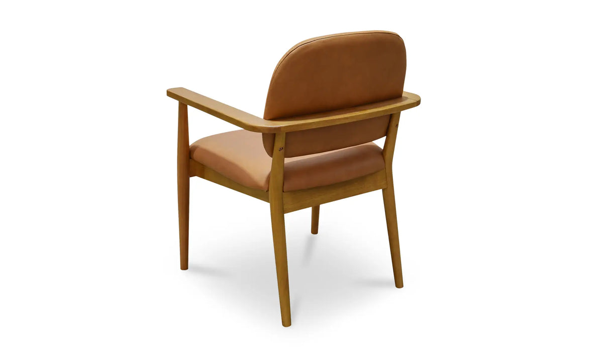 Chaise de salle à manger Norrie en cuir marron