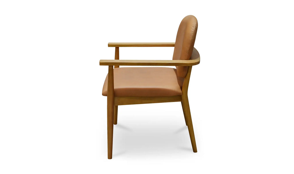 Chaise de salle à manger Norrie en cuir marron