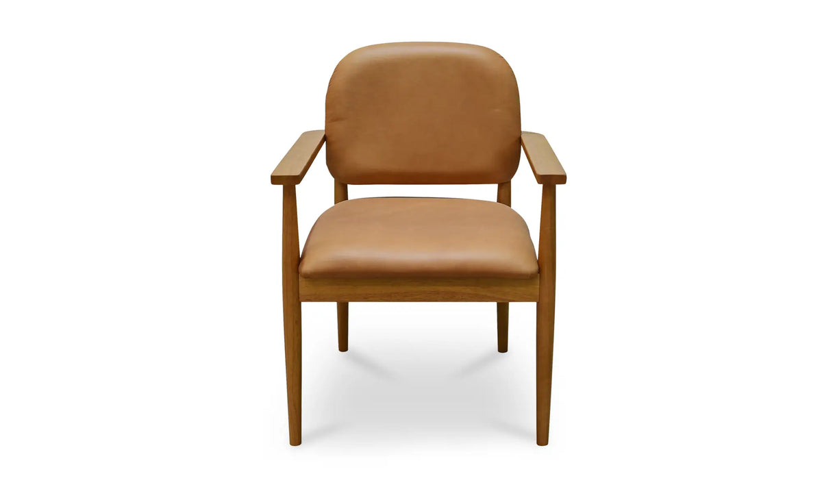 Chaise de salle à manger Norrie en cuir marron