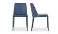 Chaises de salle à manger Nora, cuir végan gris océan - Lot de deux